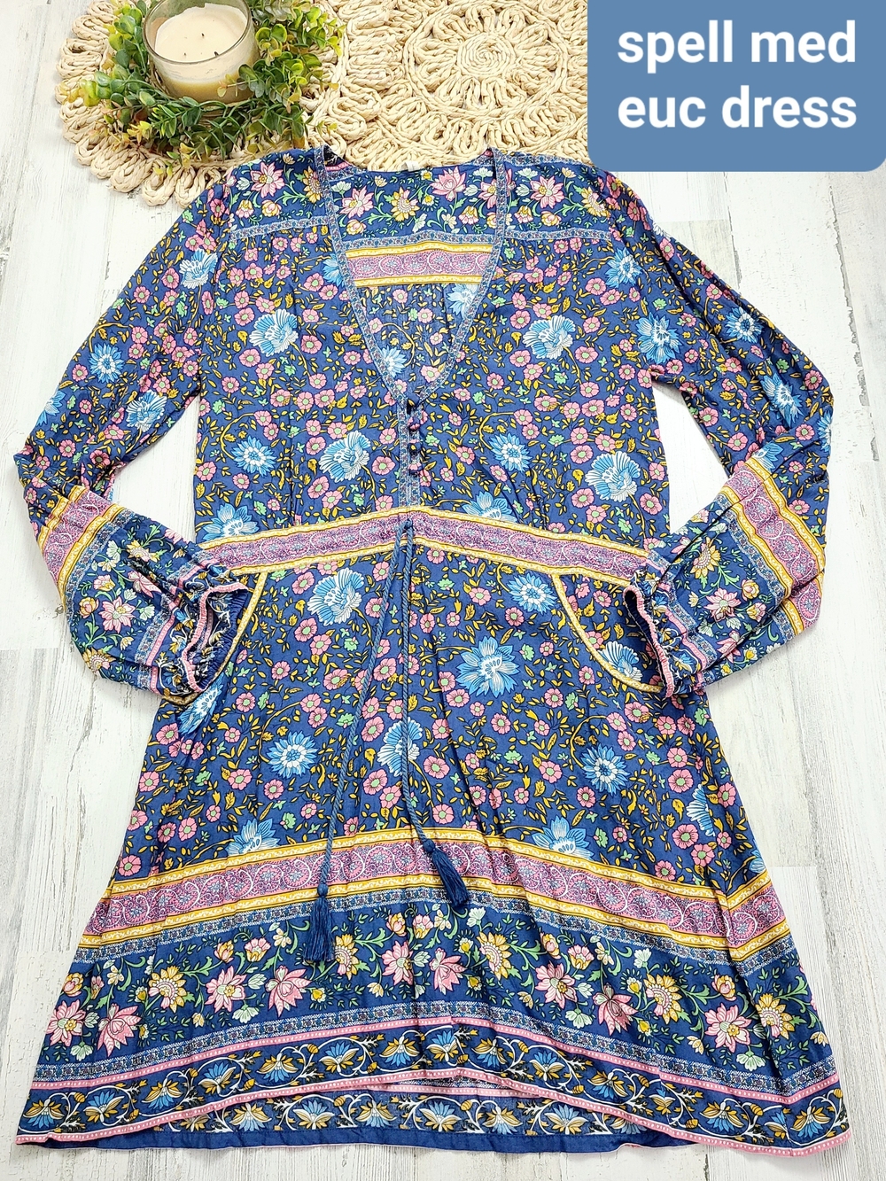 Spell Blue Floral Boho Dress